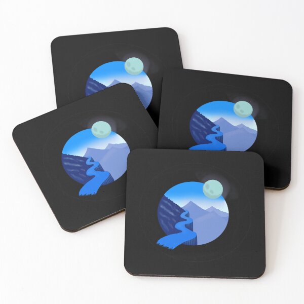 Item preview, Mountain scene with a blue moon  designed and sold by L1221e92.