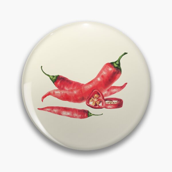 Item preview, Watercolor red hot chili pepper. Vegetable fresh pods, sliced and seeds. Food spices designed and sold by BartolArt.