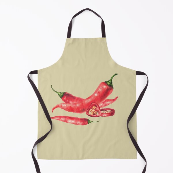 Item preview, Watercolor red hot chili pepper. Vegetable fresh pods, sliced and seeds. Food spices designed and sold by BartolArt.