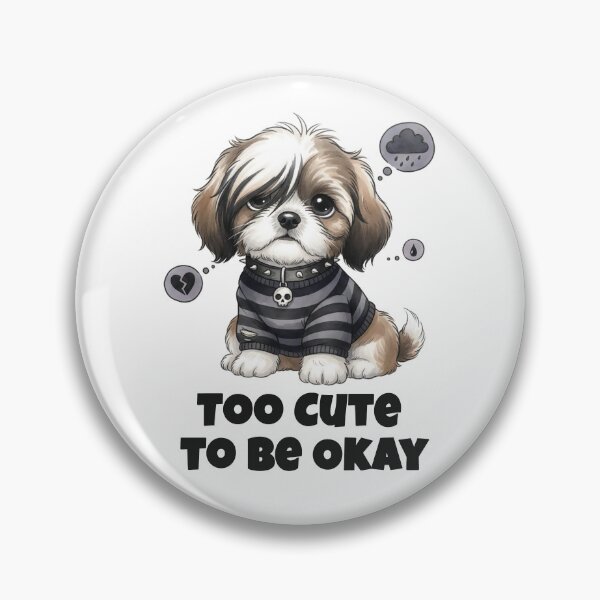 Item preview, Too Cute to Be OK – Emo Shih Tzu Cartoon designed and sold by CatgoDigital.
