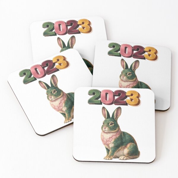 Item preview, 2023 Year of the Rabbit Eastern Zodiac Peace Luck Harmony Design designed and sold by AlexLineArt.