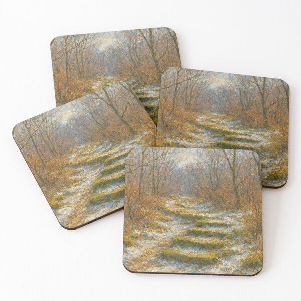 Item preview, Moss steps in the winter forest designed and sold by Sigtrix.