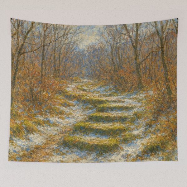 Item preview, Moss steps in the winter forest designed and sold by Sigtrix.