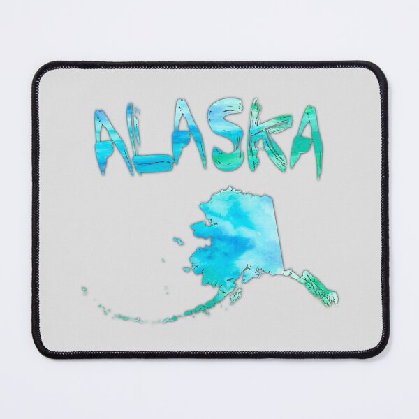 Item preview, Alaska State Map - Blue Watercolor Artistic Nature Design designed and sold by mashmosh.