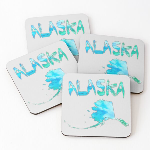 Item preview, Alaska State Map - Blue Watercolor Artistic Nature Design designed and sold by mashmosh.