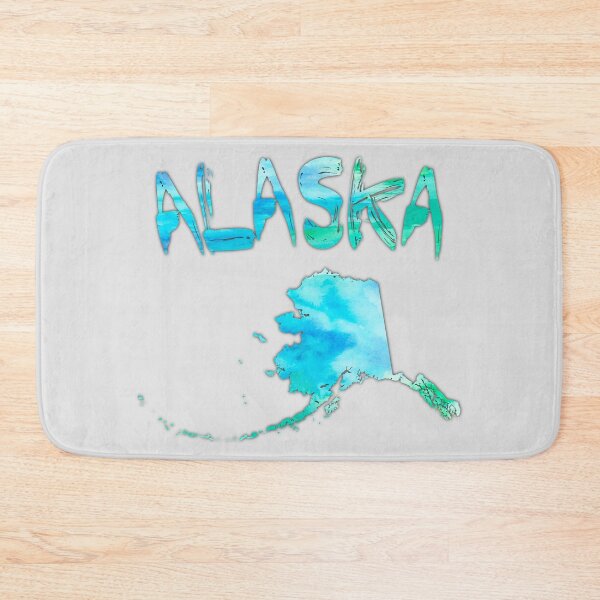 Item preview, Alaska State Map - Blue Watercolor Artistic Nature Design designed and sold by mashmosh.