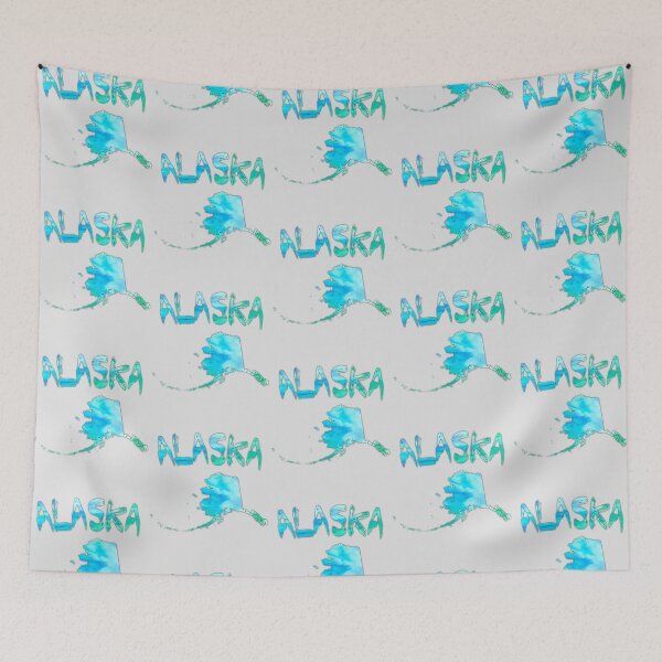 Item preview, Alaska State Map - Blue Watercolor Artistic Nature Design designed and sold by mashmosh.