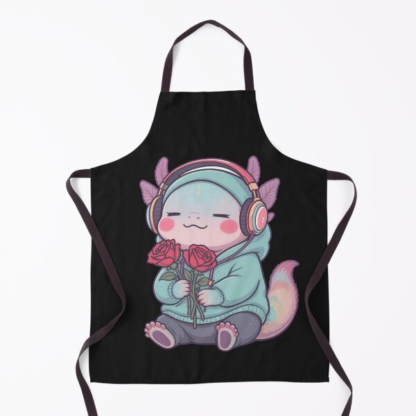 Item preview, Chill Axolotl with Headphones and Roses – Lo-Fi Romantic Illustration designed and sold by ColorSplash123.