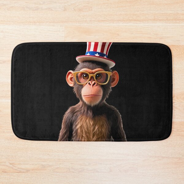 Item preview, "The Smartest Patriot: Patriotic Chimpanzee in Uncle Sam Hat"- Independence Day Vibes designed and sold by fantasy.world.