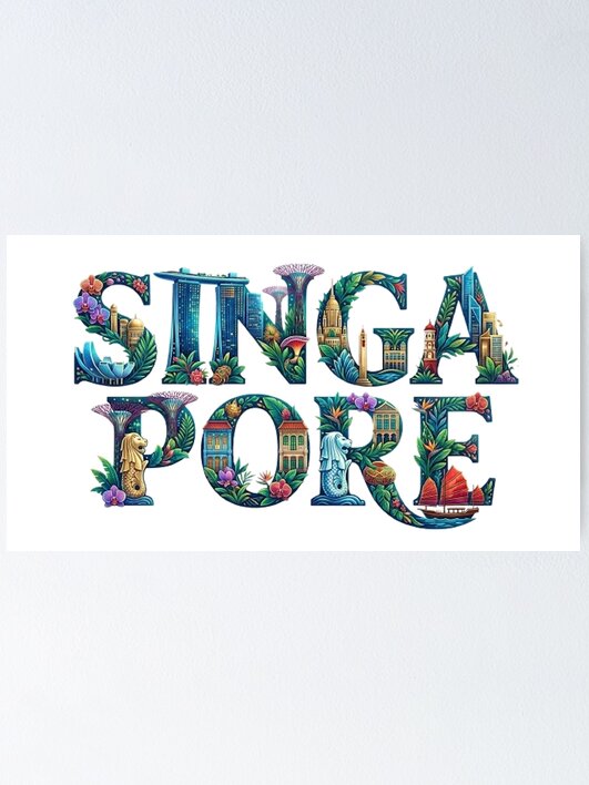 Thumbnail 1 of 3, Poster, SINGAPORE designed and sold by likbatonboot.