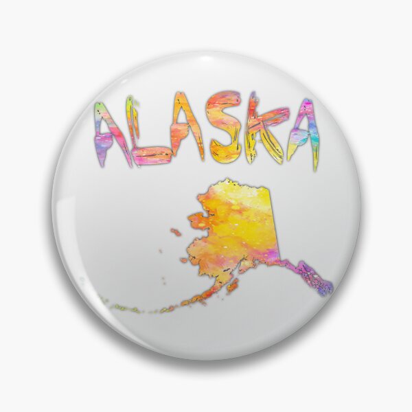 Item preview, Vibrant Alaska Watercolor State Map Art designed and sold by mashmosh.