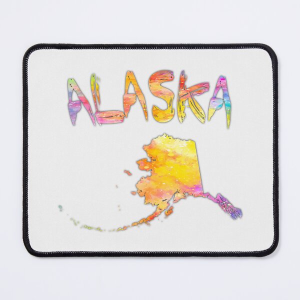 Item preview, Vibrant Alaska Watercolor State Map Art designed and sold by mashmosh.