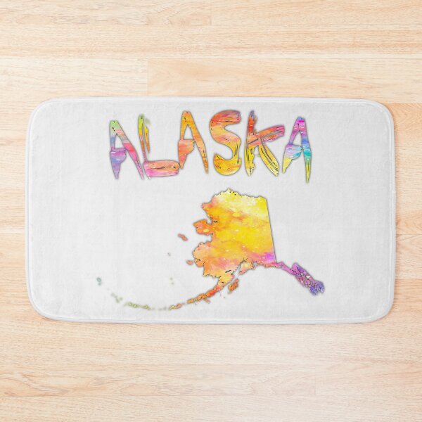 Item preview, Vibrant Alaska Watercolor State Map Art designed and sold by mashmosh.