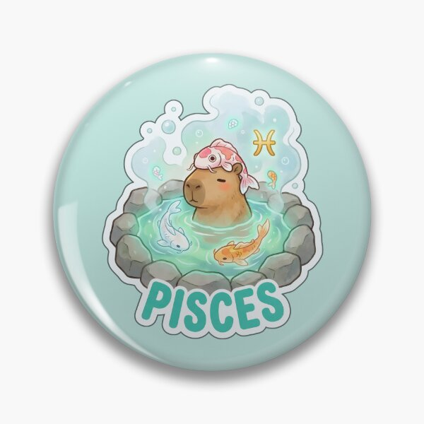Item preview, Zodiac Capybara Pisces – Dreamy Water Sign Onsen Cute Zodiac Sticker designed and sold by Nuist25.
