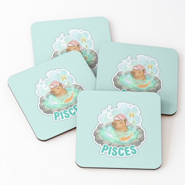 Item preview, Zodiac Capybara Pisces – Dreamy Water Sign Onsen Cute Zodiac Sticker designed and sold by Nuist25.