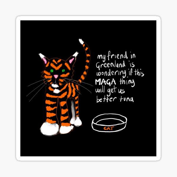 Greenland Tuna by Politica Cat Sticker