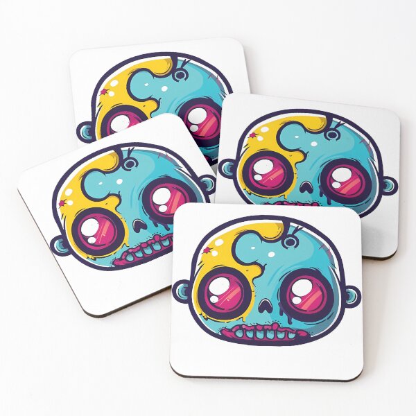 Item preview, Creepy Cute Melting Skull Baby Head - Colorful Kawaii Horror Cartoon Art Print designed and sold by DesignArtist.ia.