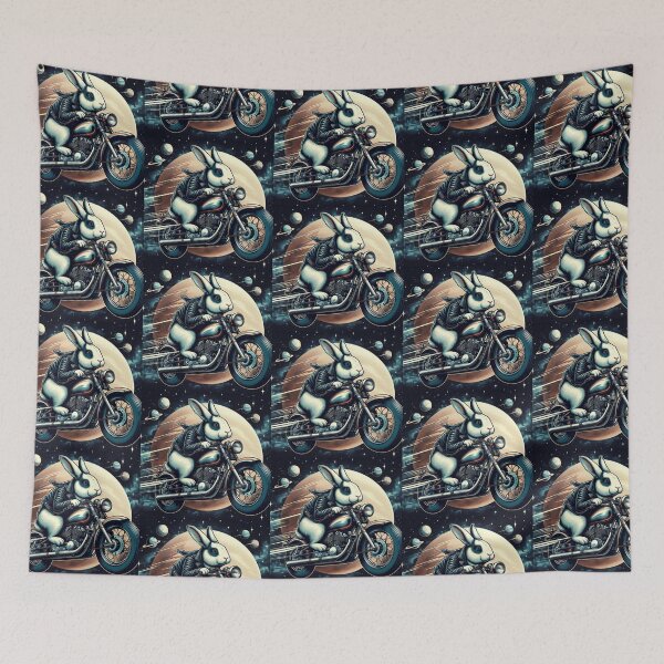 Item preview, Space Bunny Rider – Cosmic Motorcycle Adventure designed and sold by Dogandesighn.