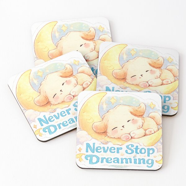 Item preview, Never Stop Dreaming – Cute Sleeping Puppy Moon Sticker designed and sold by AmRishi.