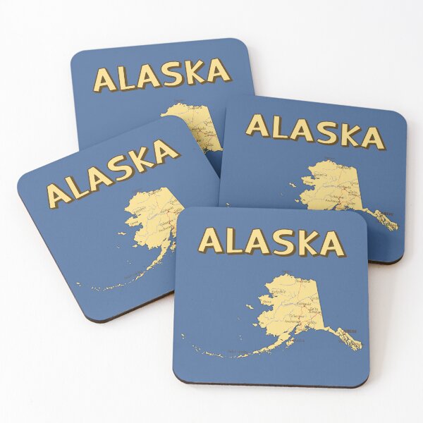 Item preview, Alaska Adventure, Vintage Style Map & Cities Guide designed and sold by mashmosh.