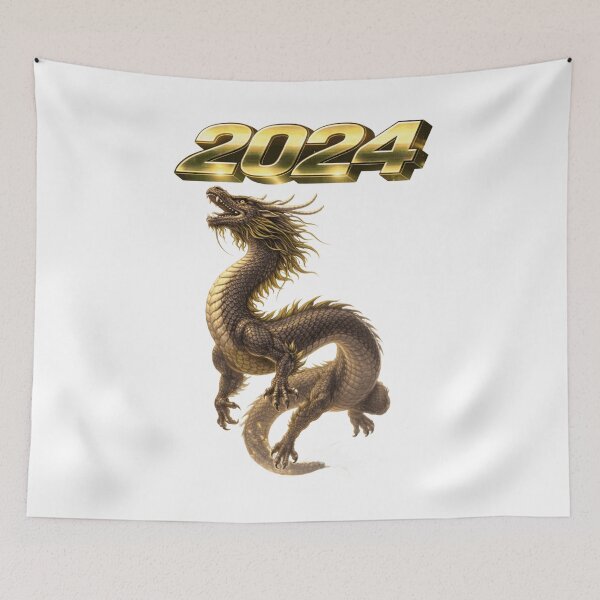 Item preview, 2024 Year of the Dragon Eastern Zodiac Power Strength Prosperity Design designed and sold by AlexLineArt.
