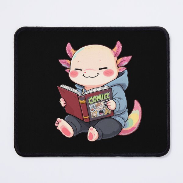 Item preview, Reading Comic Axolotl – Cozy Nerdy Illustration designed and sold by ColorSplash123.