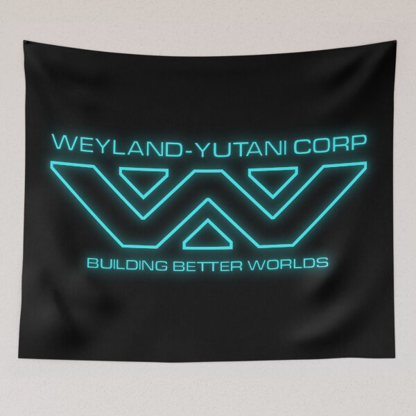 Item preview, Alien Weyland Yutani Corp Teal Neon Logo designed and sold by Power Up Prints.