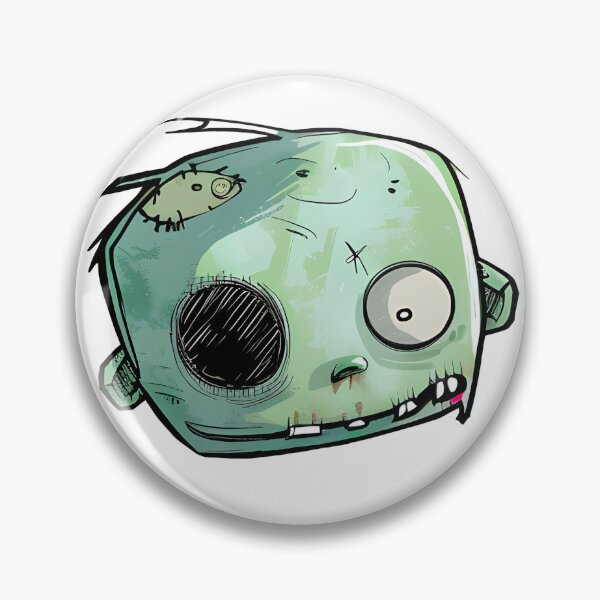 Item preview, Creepy Cute Zombie Baby Head Sketch - Green Kawaii Undead Cartoon Illustration Art Print designed and sold by DesignArtist.ia.