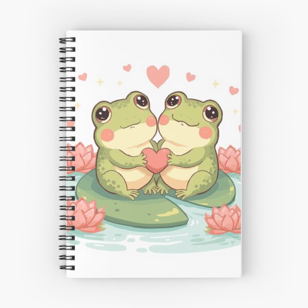 Item preview, Kawaii Frog Couple on Lily Pad designed and sold by PixelNest-Haven.