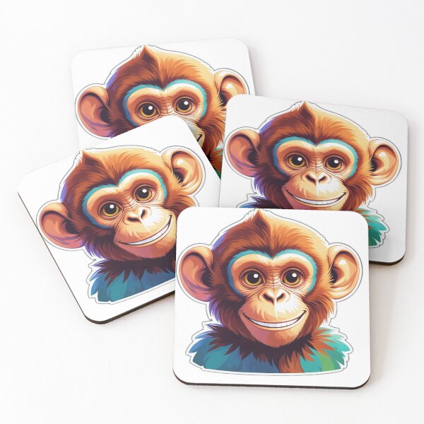 Item preview, Cute Kawaii Monkey Face designed and sold by MiniPrintMagic.