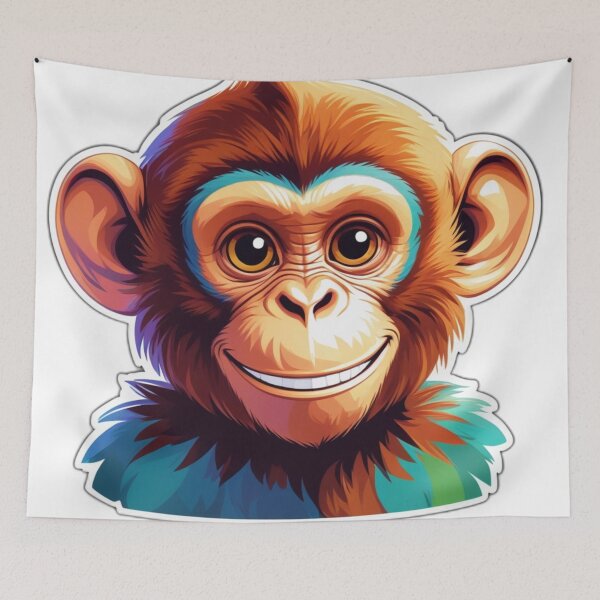 Item preview, Cute Kawaii Monkey Face designed and sold by MiniPrintMagic.