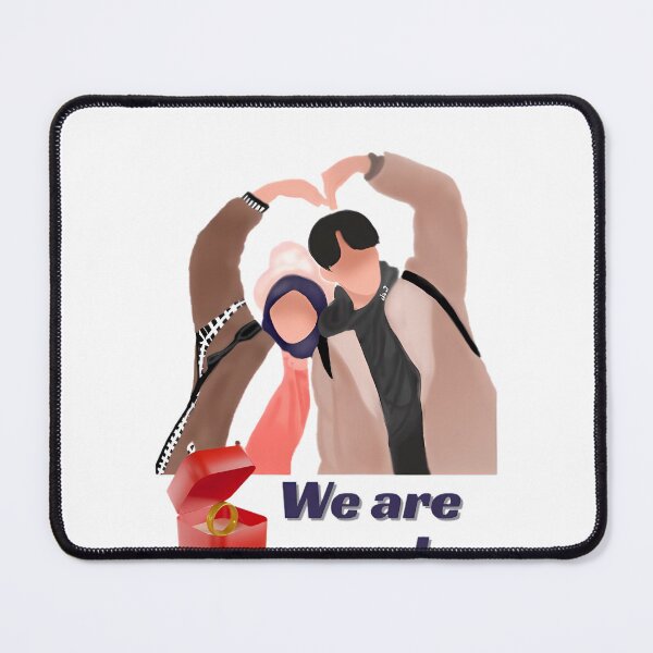 Item preview, Romantic Muslim Couple Making Heart Sign Illustration designed and sold by PhantomArtStore.