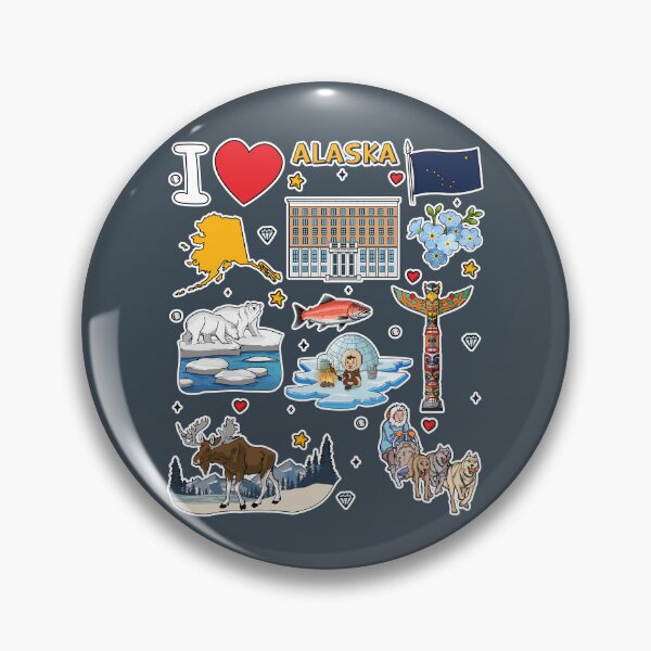 Item preview, Alaska State Symbols & Wildlife Adventure Sticker Pack designed and sold by mashmosh.