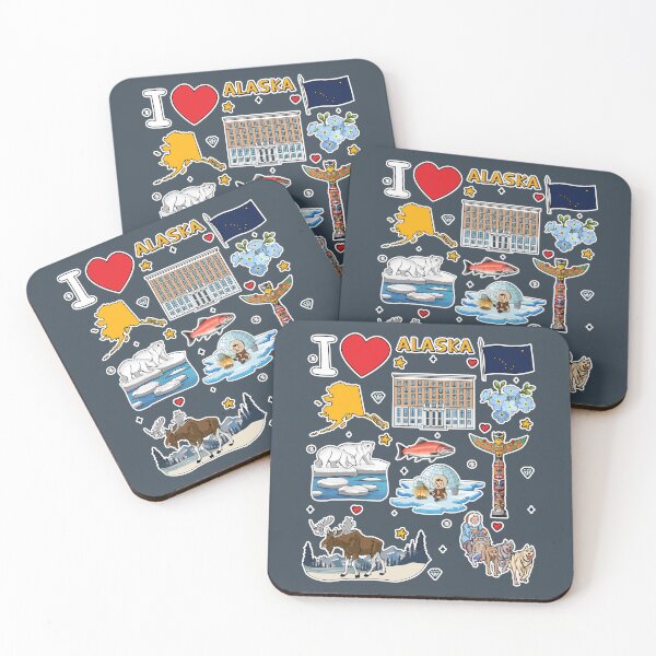 Item preview, Alaska State Symbols & Wildlife Adventure Sticker Pack designed and sold by mashmosh.