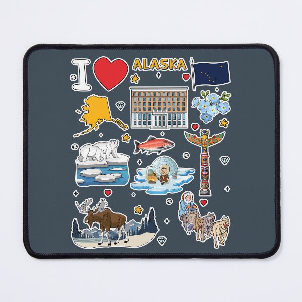 Item preview, Alaska State Symbols & Wildlife Adventure Sticker Pack designed and sold by mashmosh.
