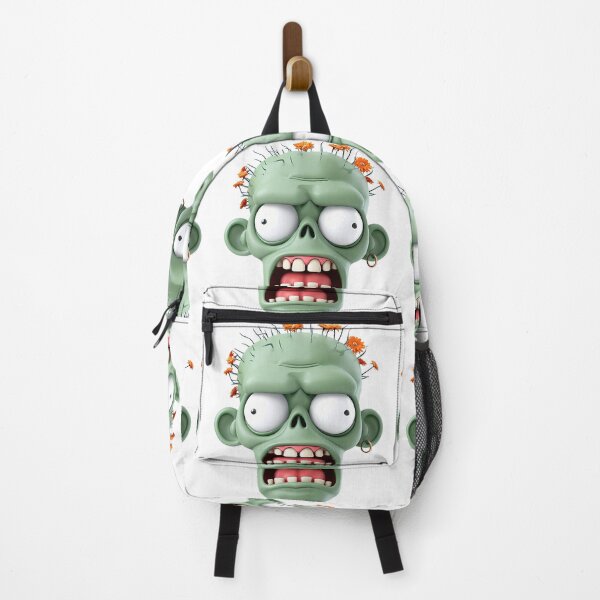 Item preview, Floral Zombie Head 3D Art - Green Undead Monster with Orange Flowers & Big Eyes Print designed and sold by DesignArtist.ia.