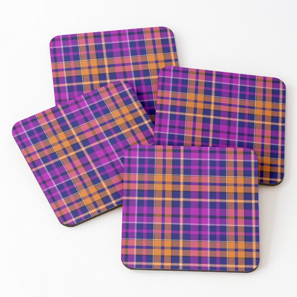 Item preview, Purple and Orange Tartan Plaid On Blue Background  designed and sold by PatternTitan.