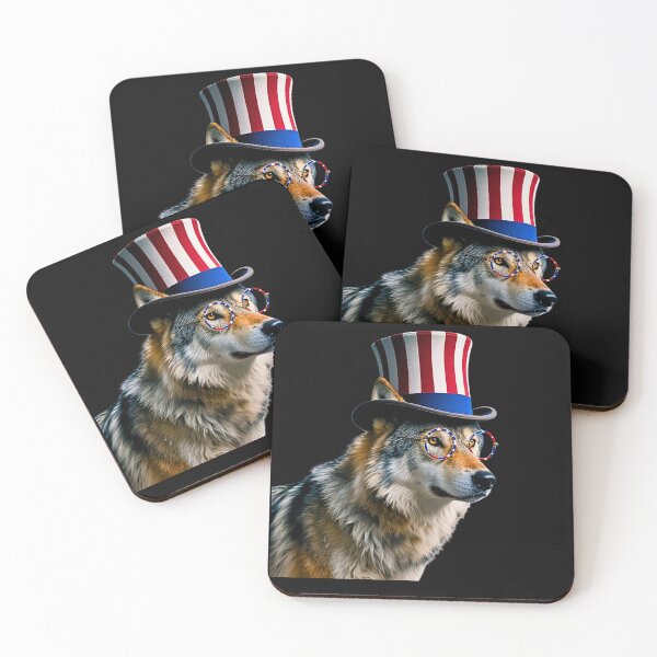 Item preview, American Alpha Wolf US Flag Top Hat- Independence Day Vibes designed and sold by fantasy.world.