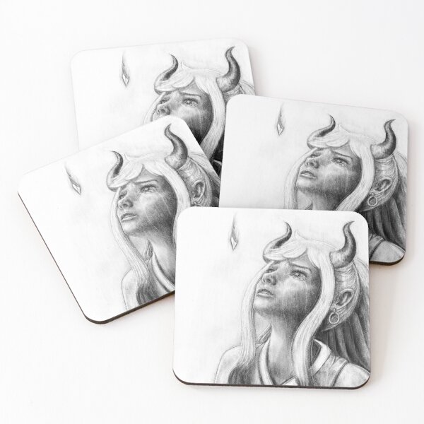 Item preview, Horned woman grieves the loss of her friend designed and sold by SpekachuArt.