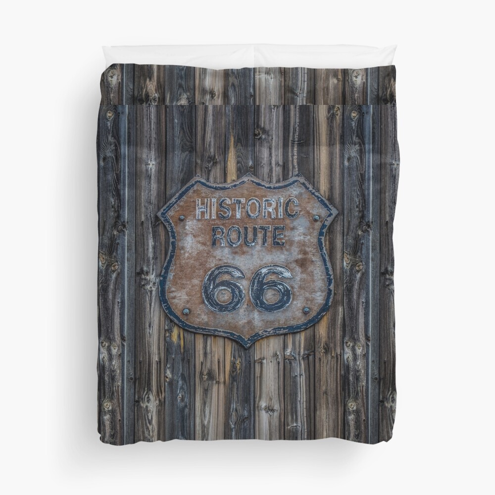 Route 66 Emblem Duvet Cover