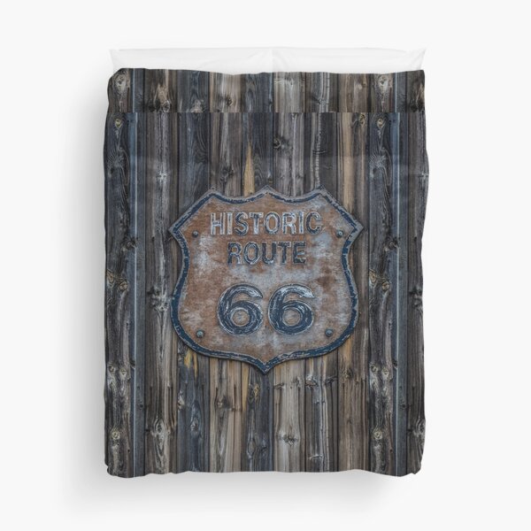 Route 66 Emblem Duvet Cover