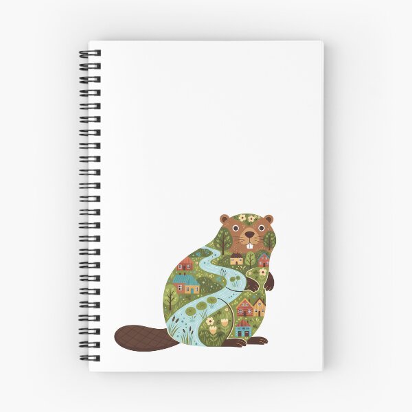 Item preview, Beaver Silhouette with Haga River Scene – Scandinavian Folk Art by heidiannemorris © designed and sold by FOLK ART FUSION by heidiannemorris.
