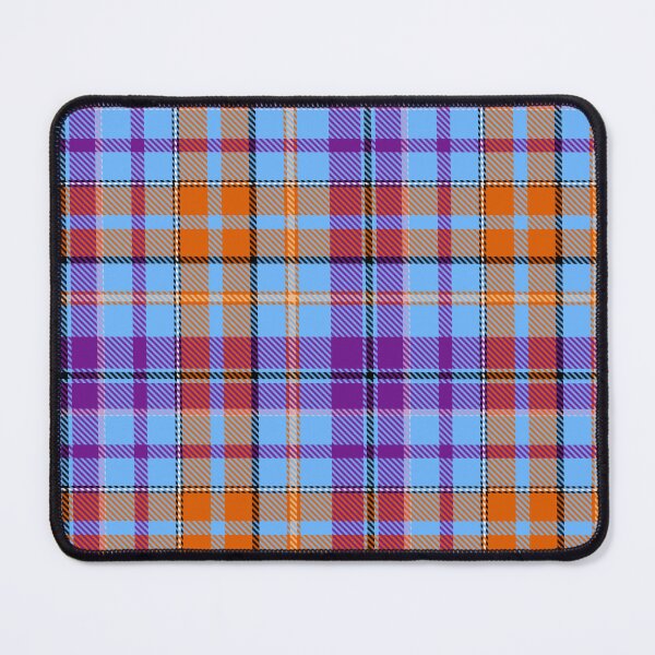 Item preview, Purple and Orange Tartan Plaid On Blue Background designed and sold by PatternTitan.
