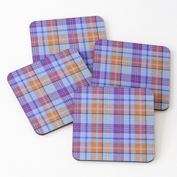 Item preview, Purple and Orange Tartan Plaid On Blue Background  designed and sold by PatternTitan.