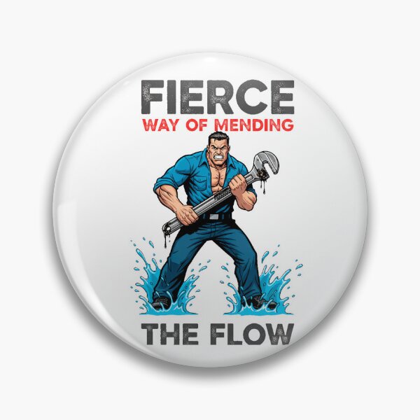 Item preview, Fierce Way of Mending – Powerful Plumber with Wrench Illustration designed and sold by C3J7.