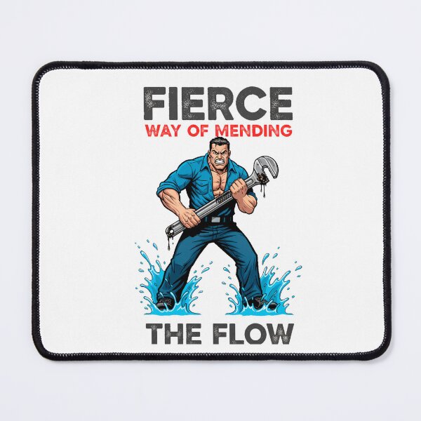 Item preview, Fierce Way of Mending – Powerful Plumber with Wrench Illustration designed and sold by C3J7.