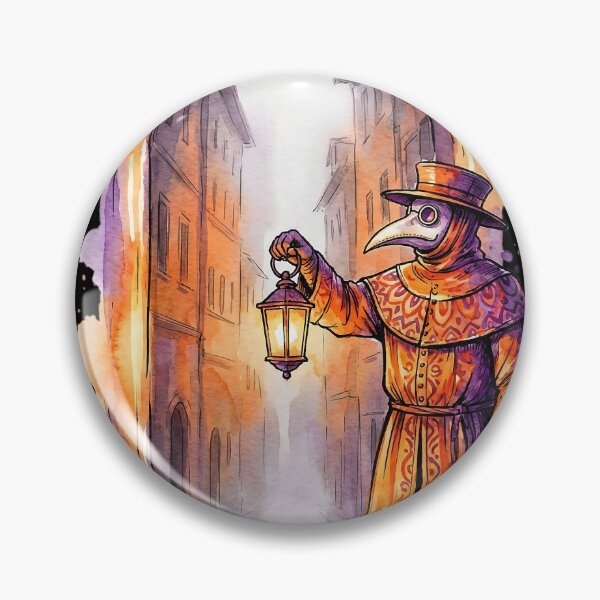 Item preview, Vibrant Plague Doctor: The Lantern Keeper (Watercolor Gothic Art) designed and sold by ColorTheoryLab.