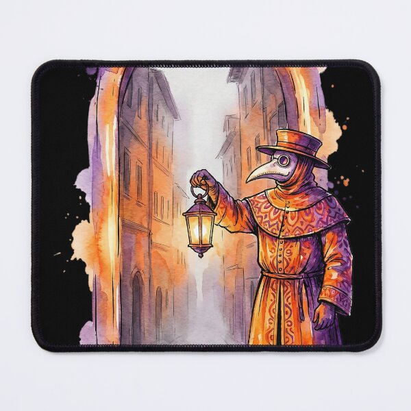 Item preview, Vibrant Plague Doctor: The Lantern Keeper (Watercolor Gothic Art) designed and sold by ColorTheoryLab.
