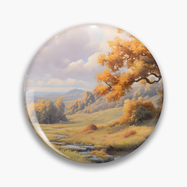 Item preview, Golden Autumn Valley | Serene Nature Landscape Art designed and sold by T-pocket.