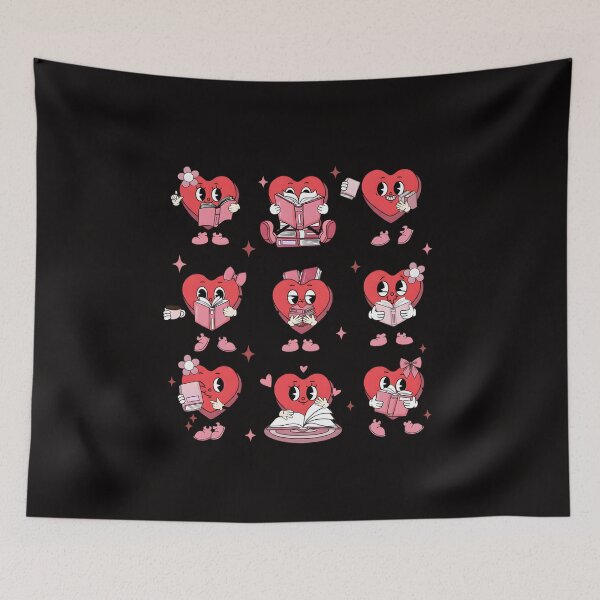 Item preview, Valentine Book Lover, Bookish Heart Characters designed and sold by DesignDenDo ⭐⭐⭐⭐⭐.